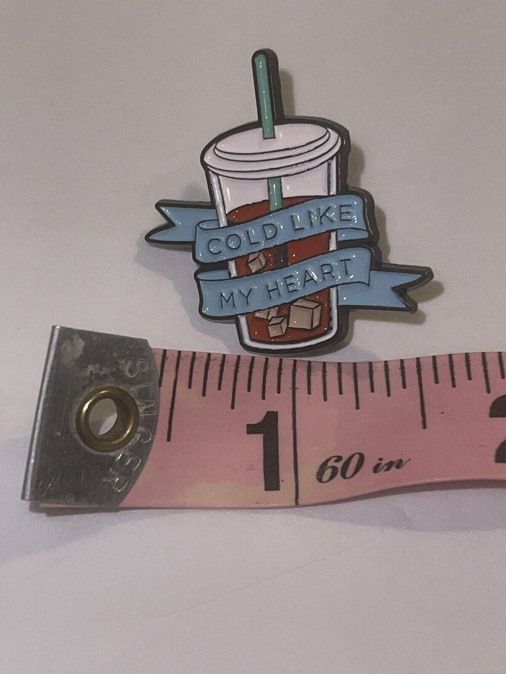 Cold Like My Heart Coffee Chai Tea Latte Pin Brooch